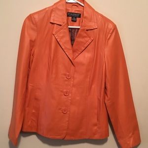 Orange “Dialogue” Leather Jacket